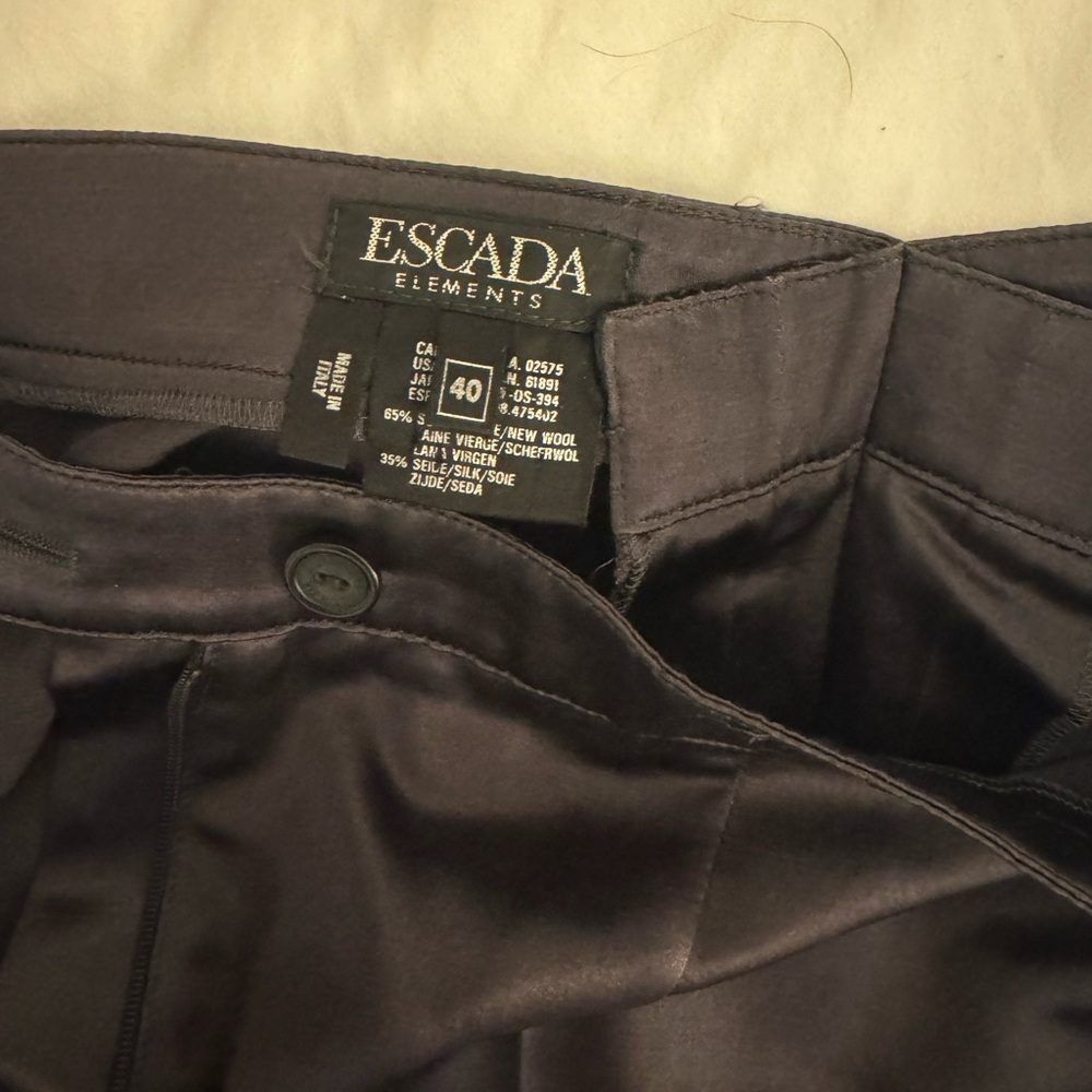 Escada Women’s Gray Silk Dress Pants